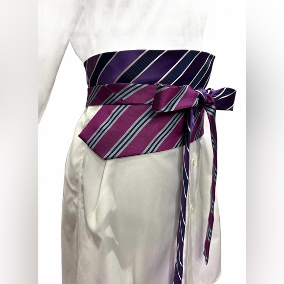 Upcycled Men’s Silk Tie Obi Belt – One-of-a-Kind Statement Waist Belt OS main image 7
